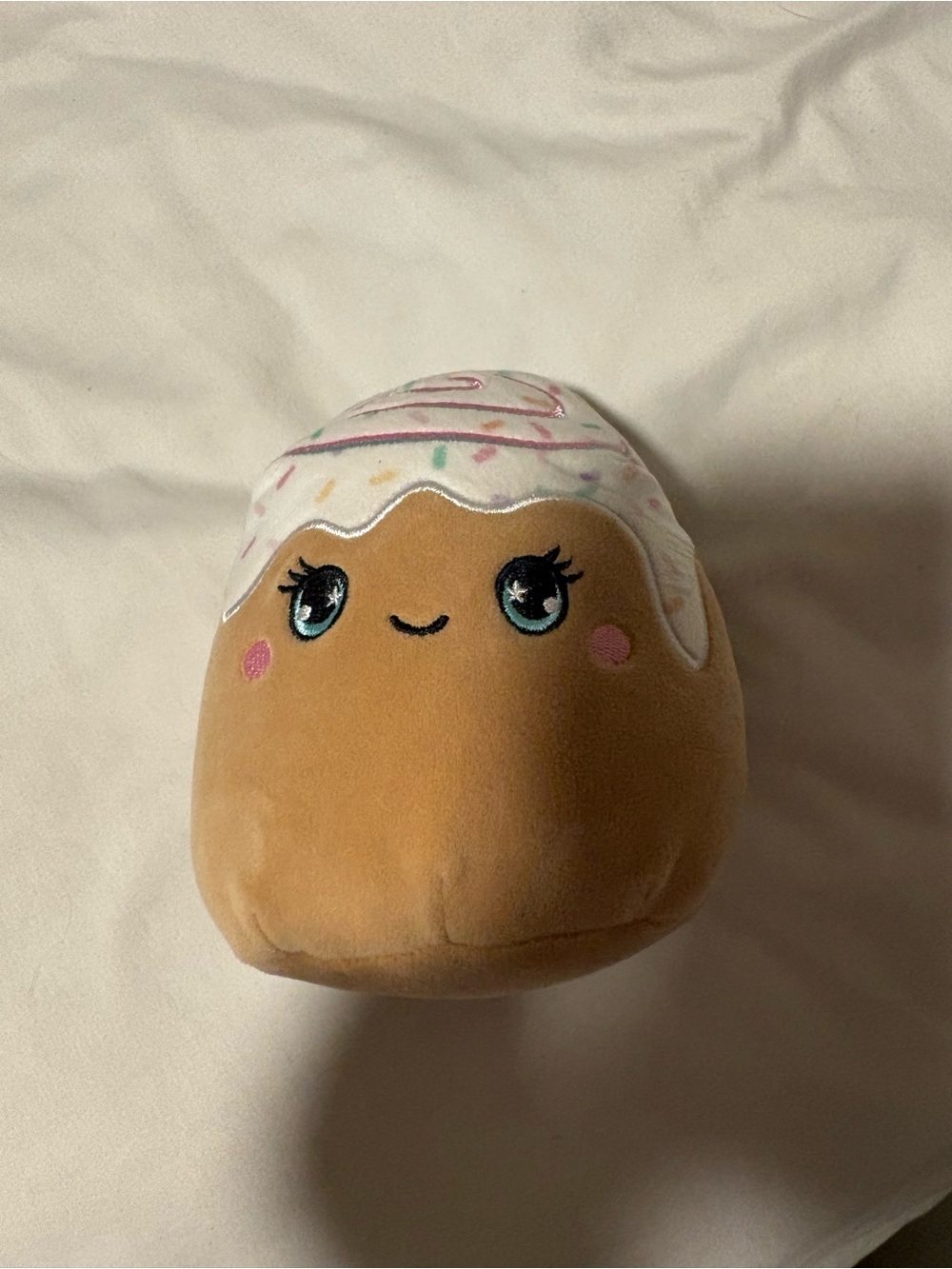 Cute Mini Cinnamon Roll SquishMallow Plush with Icing and Sprinkles